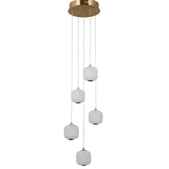 Sklep Kaja Złota, ledowa lampa wisząca PND-34362-5-HBR-OPAL z serii GANTI Shop