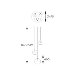 Sklep Kaja Złota, ledowa lampa z kloszami P0428-03L-L4AC ENCELADUS | Kaja Discount
