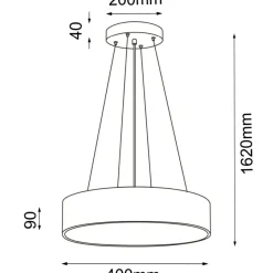 Sklep Kaja Złota, matowa lampa wisząca do sypialni ⌀40cm ANT 5092 SENGO | Kaja Fashion