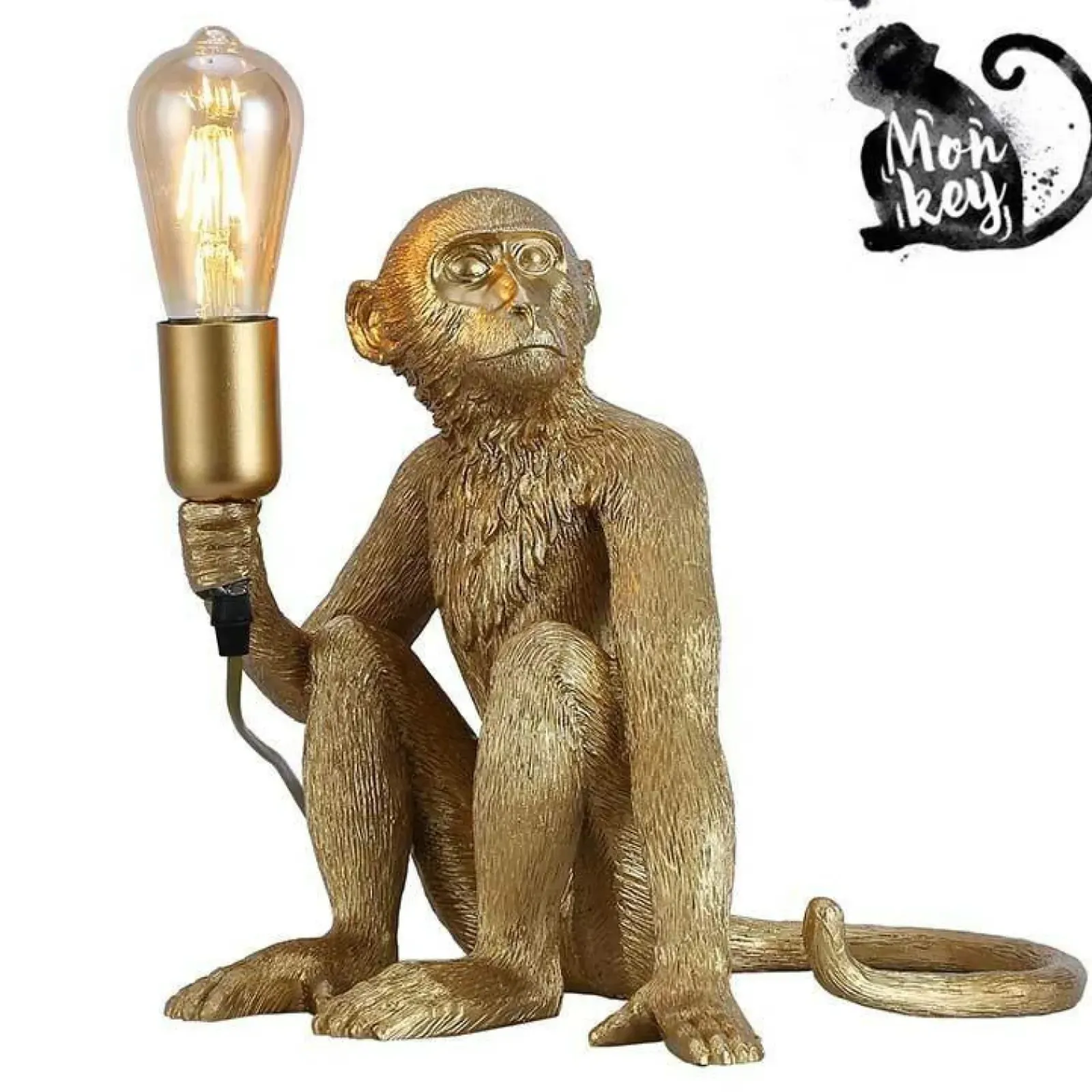 Sklep Kaja Złota, modernistyczna lampka nocna ABR-KARD4-G MONKEY | Kaja* Nowoczesne Lampki Stołowe