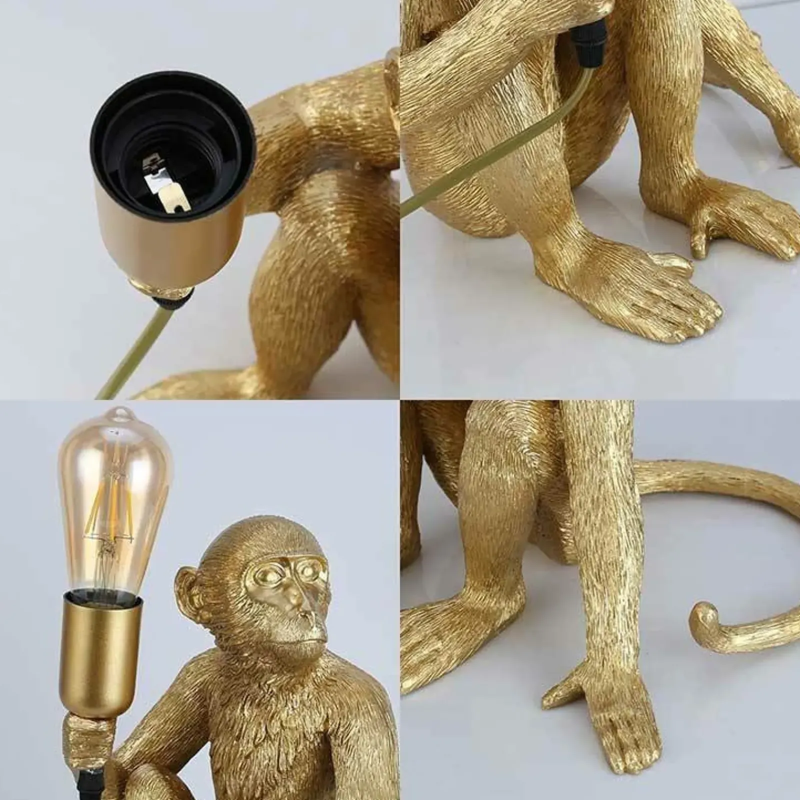 Sklep Kaja Złota, modernistyczna lampka nocna ABR-KARD4-G MONKEY | Kaja* Nowoczesne Lampki Stołowe