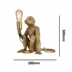 Sklep Kaja Złota, modernistyczna lampka nocna ABR-KARD4-G MONKEY | Kaja* Nowoczesne Lampki Stołowe
