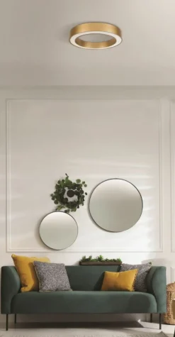 Sklep Kaja Złota obręcz LED natynkowa ⌀40cm 3000K AZ5030 MARCO | Kaja Oświetlenie* Lampy Led|Plafony Nowoczesne