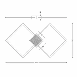 Sklep Kaja Złota, ozdobna lampa sufitowa, plafon LED RLX96474-1D HEX | Kaja* Lampy Led|Plafony Nowoczesne
