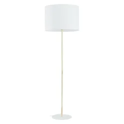 Sklep Kaja Złoto-biała lampa stojąca glamour TK 16033 UMBERTO WHITE GOLD | Kaja* Lampy Podłogowe Z Abażurem|Tradycyjne Lampy Podłogowe