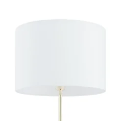 Sklep Kaja Złoto-biała lampa stojąca glamour TK 16033 UMBERTO WHITE GOLD | Kaja* Lampy Podłogowe Z Abażurem|Tradycyjne Lampy Podłogowe