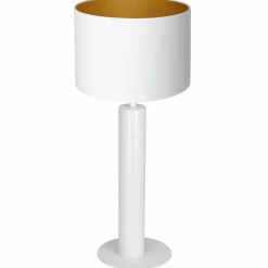 Sklep Kaja Złoto-biała lampka stołowa z abażurem LX 3662 z serii TABLE LAMPS* Lampki Stołowe Z Abażurem|Tradycyjne Lampki Stołowe