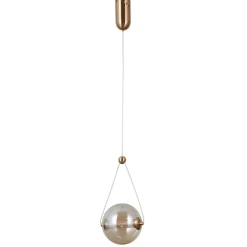Sklep Kaja Złoto-bursztynowa lampa, kula PND-34361-S-HBR-AMB z serii RASTIA Fashion