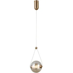 Sklep Kaja Złoto-bursztynowa lampa, kula PND-34361-S-HBR-AMB z serii RASTIA Fashion
