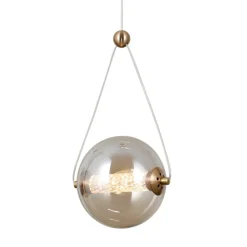 Sklep Kaja Złoto-bursztynowa lampa, kula PND-34361-S-HBR-AMB z serii RASTIA Fashion