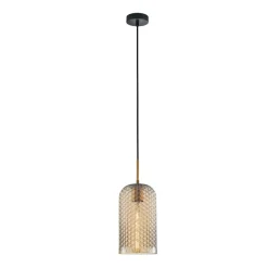 Sklep Kaja Złoto-bursztynowa lampa wisząca PND-25205-1S-BK-AMB z serii RENTI Store