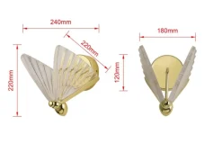 Sklep Kaja Złoty, dekoracyjny kinkiet w formie motyla LP-1715/1W MARIPOSA | Kaja* Lampy Led