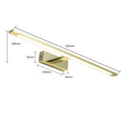 Sklep Kaja Złoty kinkiet do łazienki, szerokość 62cm GS-LWB-20W GOLD ISLA | Kaja* Lampy Led