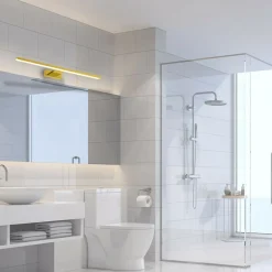 Sklep Kaja Złoty kinkiet obrazowy, idealny nad lustro ML5734 z serii SHINE | Kaja Oświetlen* Lampy Led
