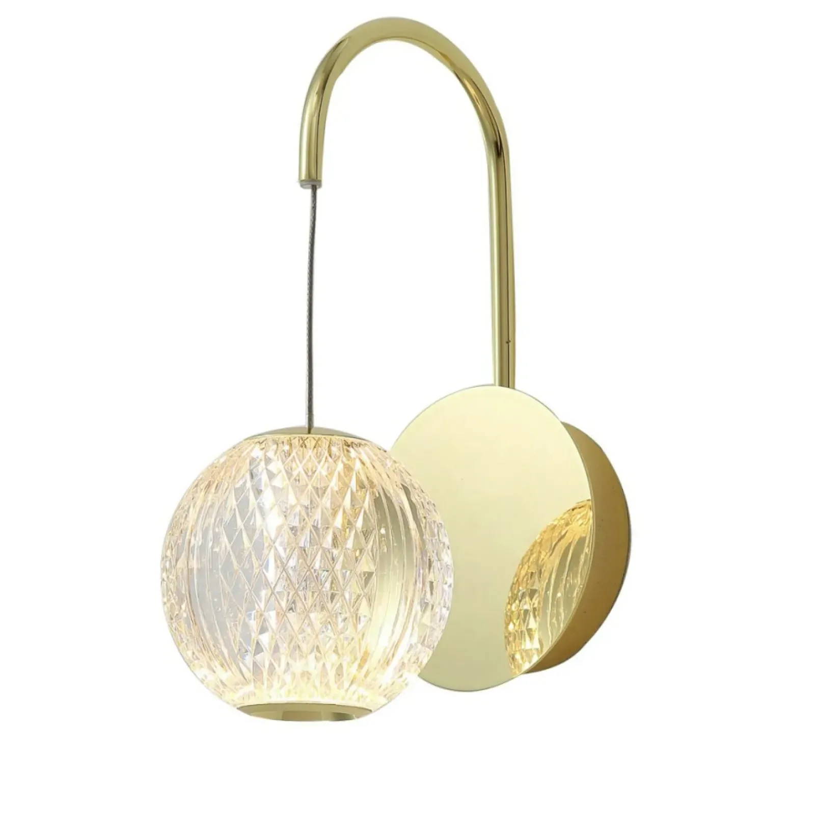 Sklep Kaja Złoty kinkiet z ledową kulą WL-12220121-1A-GD ROSARIO | Kaja* Lampy Led