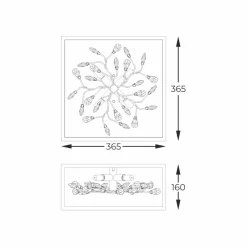Sklep Kaja Złoty, kwadratowy plafon z kryształkami C0578-04A-B5V7 SPRING | Kaja Clearance