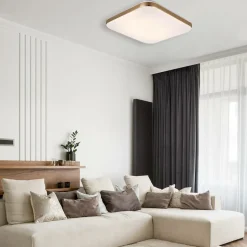 Sklep Kaja Złoty plafon LED barwa neutralna LP-335/1C M 4GD SQUARE – BABILON* Lampy Led|Plafony Klasyczne