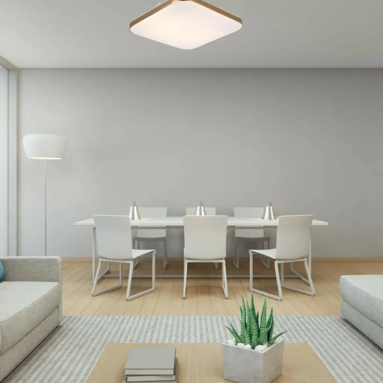 Sklep Kaja Złoty plafon LED barwa neutralna LP-335/1C M 4GD SQUARE – BABILON* Lampy Led|Plafony Klasyczne