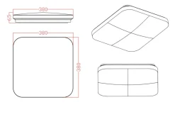 Sklep Kaja Złoty plafon LED barwa neutralna LP-335/1C M 4GD SQUARE – BABILON* Lampy Led|Plafony Klasyczne