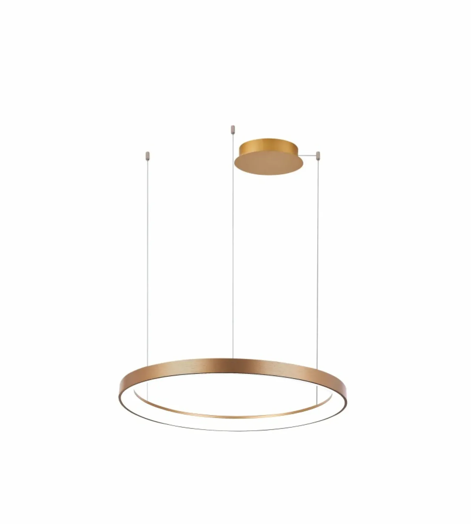 Sklep Kaja Złoty żyrandol LED obręcz ⌀57,5cm ze ściemniaczem AZ5020 AGNES | Kaja Outlet