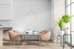 Sklep Kaja Złoty żyrandol LED, pionowy zwis obręcz ⌀60cm AZ5256 MASSIMA | Kaja złotopiaskowane Flash Sale